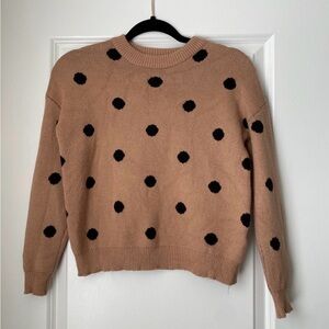 THML Tan and Black Polka Dot Sweater